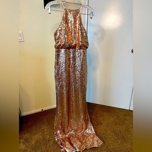 Rose gold sequin gown